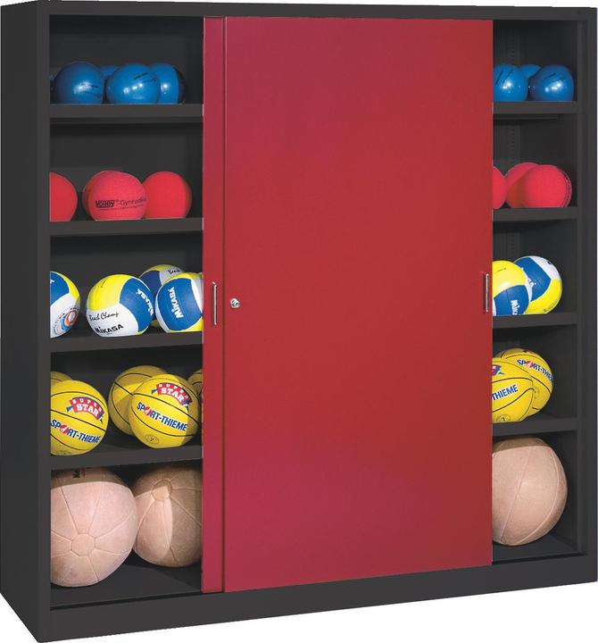 Actual product image C+P Ball cabinet (HxWxD: 195x120x50 cm, with solid sheet metal sliding doors, type 4)