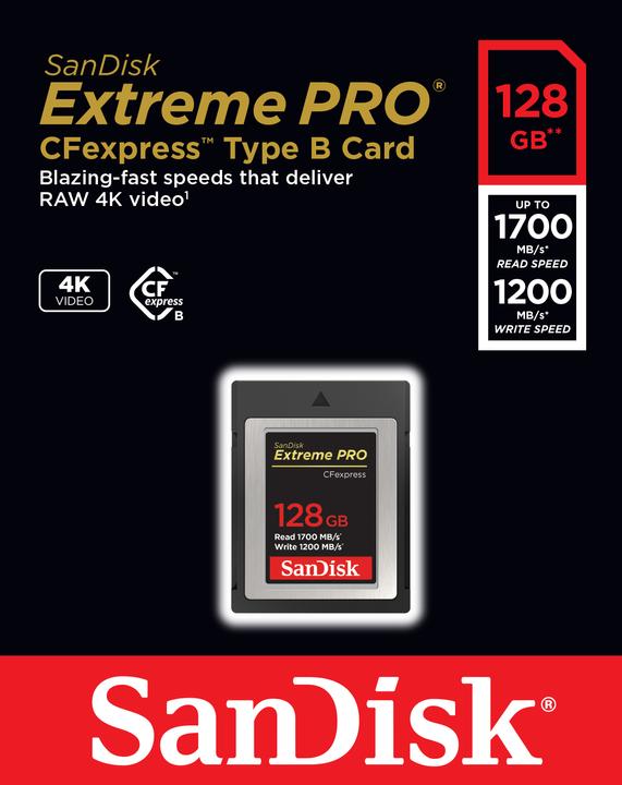 Produktbild SanDisk Extreme Pro (128 GB, CFexpress Typ B)