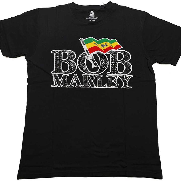 Bob Marley Unisex Adult Flag Logo Embellished T-Shirt (M)