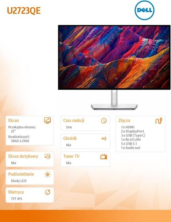 Immagine prodotto Dell UltraSharp U2723QE (3840 x 2160 pixel, 27")