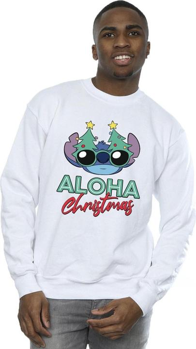 Actual product image Disney Mens Lilo And Stitch Christmas Tree Shades Sweatshirt (S)