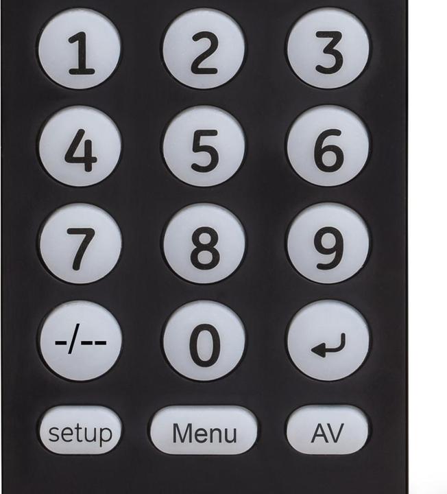 Productafbeelding Hama Universele afstandsbediening TV, infrarood, voor 2 apparaten, grote knoppen, leerbaar (Universele afstandsbediening, Infrarood)