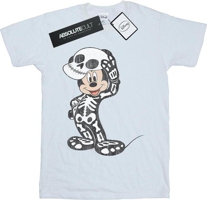 Actual product image Disney Womens/Ladies Mickey Mouse Skeleton Cotton Boyfriend T-Shirt (XL)