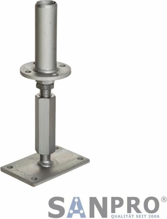 Produktbild Pitzl Pfostenträger D42,4x130mm Höhen verstellbar 170-285mm mit Gewinde | UP=160x100mm (1 Stk.)