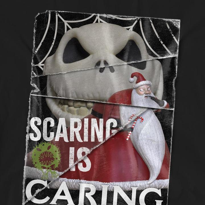 Actual product image The Nightmare Before Christmas Unisex Adult Scaring Is Caring T-Shirt (S)