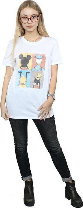 Actual product image Disney Womens/Ladies Mickey Mouse Four Backs Cotton Boyfriend T-Shirt (XXL)