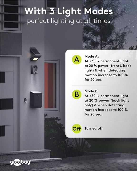 Actual product image Goobay LED Solar Wall Light (220 lm, IP65)