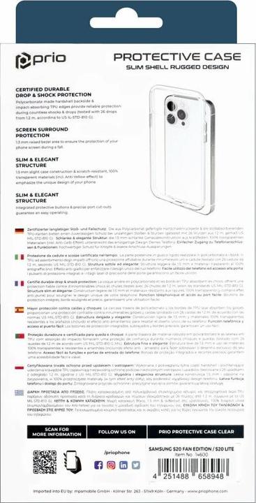 Immagine prodotto prio Custodia protettiva per Samsung S20 FE 5G/S20 FE trasparente (Samsung Galaxy S20 FE 5G, Samsung Galaxy S20 FE)