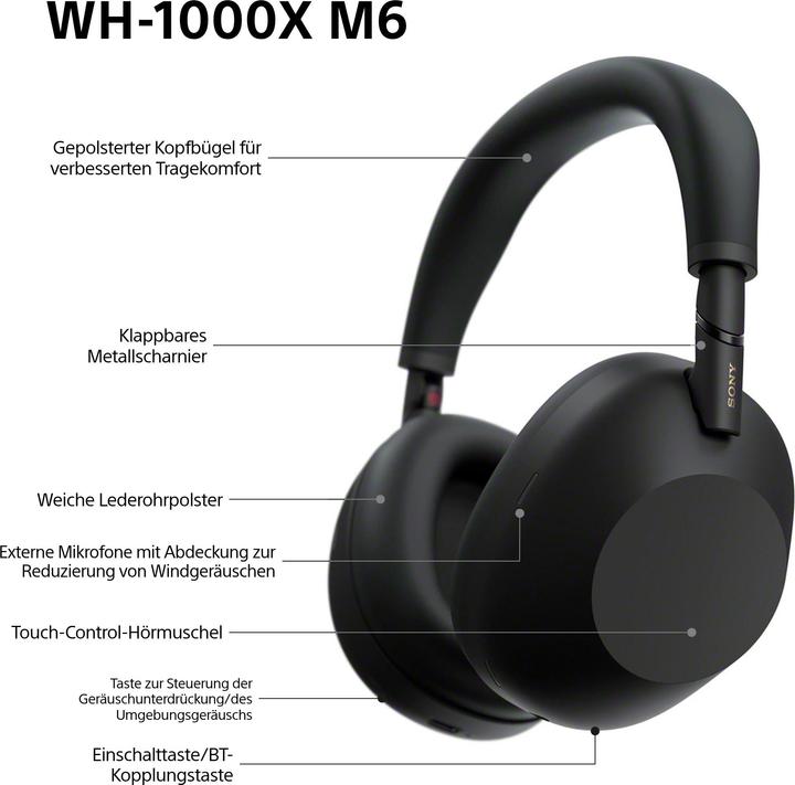 Produktbild Sony WH-1000XM6 (30 h, Kabellos, Kabelgebunden)