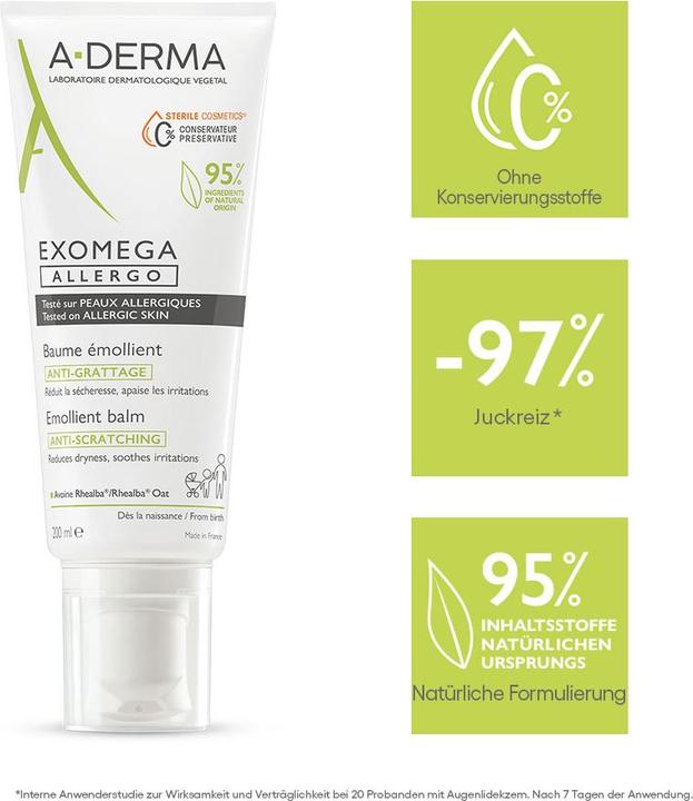 Produktbild A-Derma EXOMEGA ALLERGO Balsam Bals (Körpermilch, 200 ml)