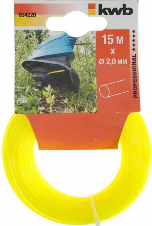 Productafbeelding kwb Tool Profi nylondraad 2,0 mm kleur: geel, lengte: 15 meter (Grasmaaier, Onderdelen voor tuinmachines)