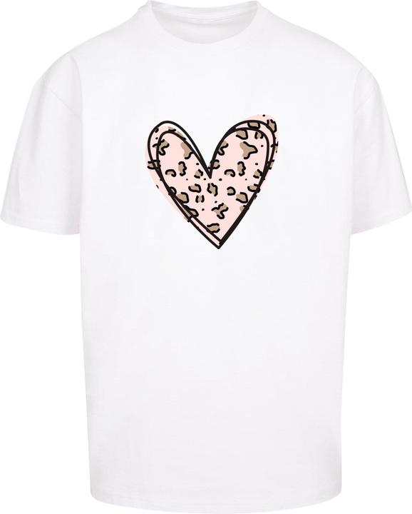 Merchcode Valentines Day - Leopard Heart Heavy Oversize Tee - 118095