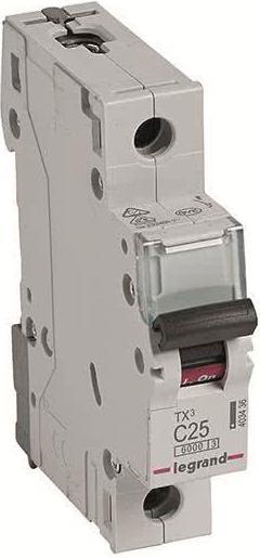 Actual product image Legrand Circuit breaker Tx3 403436 Ls C25A 1P 6Ka 1M 403436