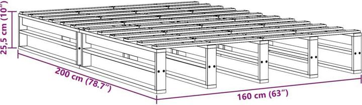 Image du produit VidaXL Lit sans matelas 160x200 (160 x 200 cm)