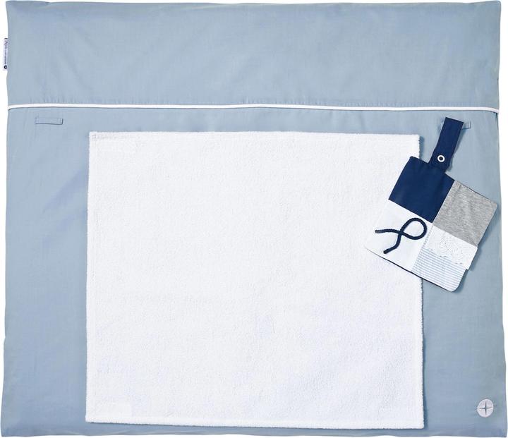 Produktbild nordic coast company Wickelauflage Blau-Grau (70 x 80 cm)