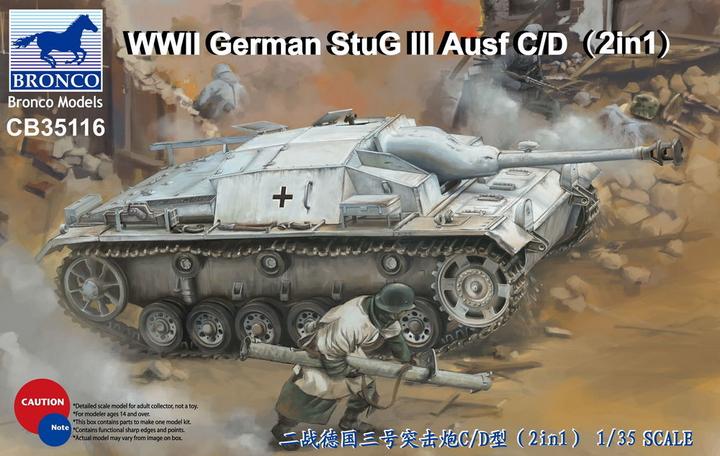 Image du produit Bronco WWII German StuG III Ausf C/D with 75mm StuK 37/L24&75mm StuK40/L48(2in1)