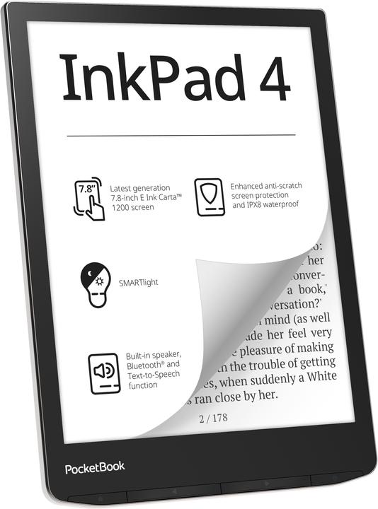 Produktbild PocketBook InkPad 4 (7.80", 32 GB, Stardust Silver)