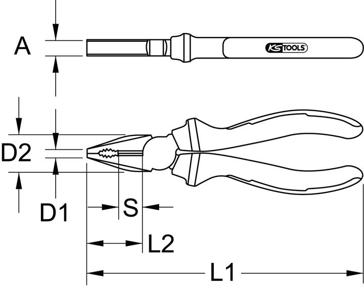 Produktbild KS Tools ERGOTORQUE Kombinationszange (200 mm)