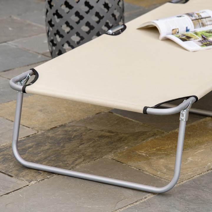 Produktbild Outsunny Sonnenliege mit Sonnenschutz (187 cm)