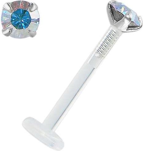 Produktbild Bijouteria Piercing für Lippe/Tragus (Bioplast, Silber 925, Swarovski Kristall)