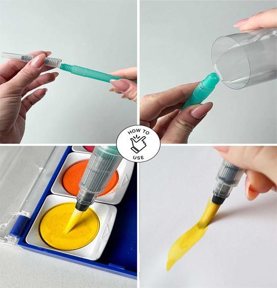 Image du produit I Am Creative Set de pinceaux à réservoir d'eau, stylos pinceaux à eau avec réservoir d'eau remplissable (3 mm)