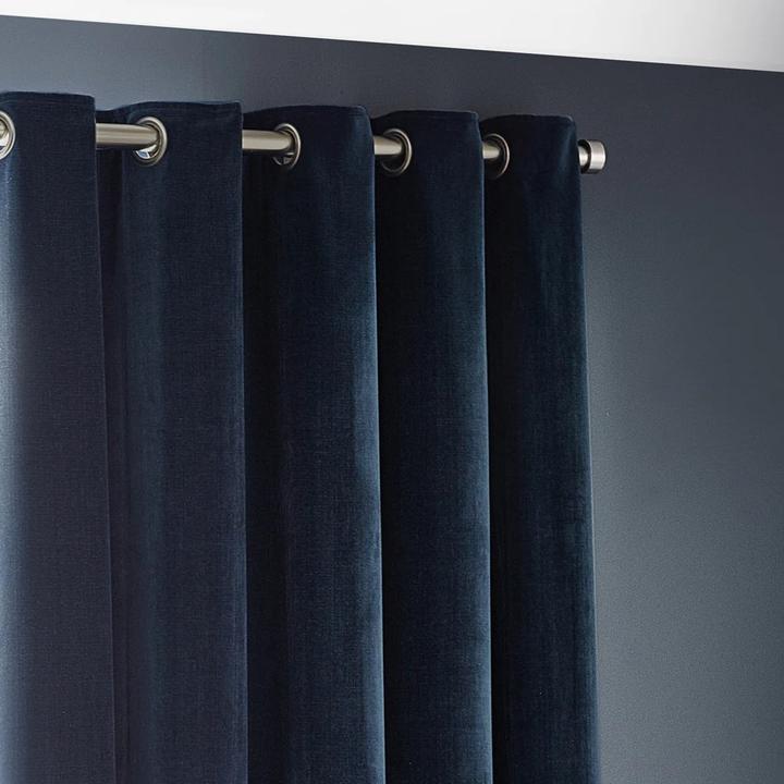 Actual product image Yard Chenille Velvet Eyelet Curtains (229 x 229 cm)