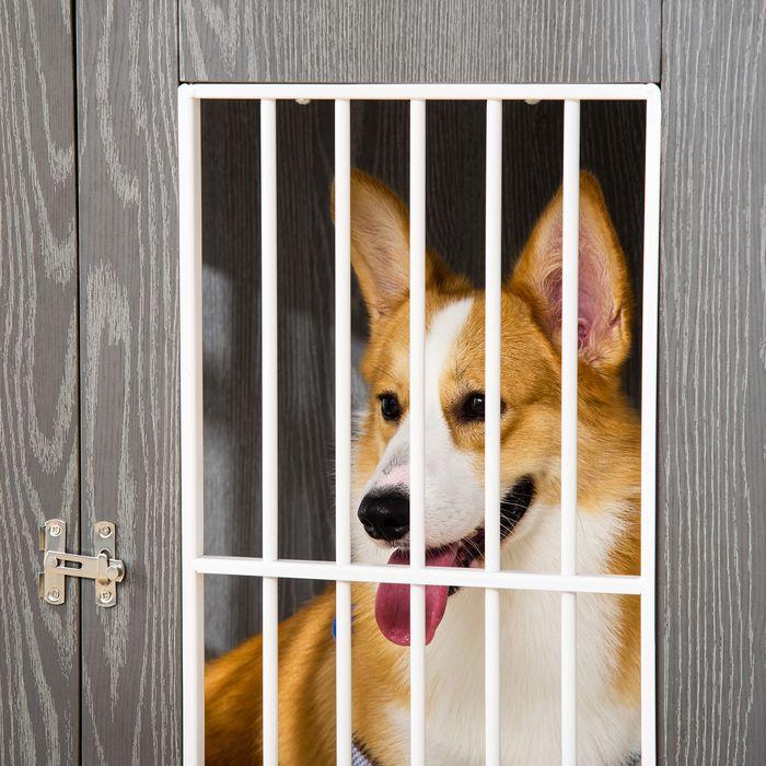 Immagine prodotto Swisshandel24 Cuccia per cani Casetta per cani in legno Cassetta di trasporto con piano d'appoggio Cuscino Gabbia (Cane, Chiudibile a chiave, Pieghevole)