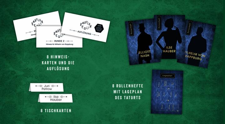 Immagine prodotto Crime & Dine – Das Krimi-Dinner-Set: Babylon Berlin – Das offizielle Spiel zur Serie! (Tedesco, Business Elephant Paperdice Solutions GmbH, 2022)