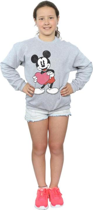 Actual product image Disney Girls Mickey Mouse Valentine Heart Sweatshirt (140, 146)