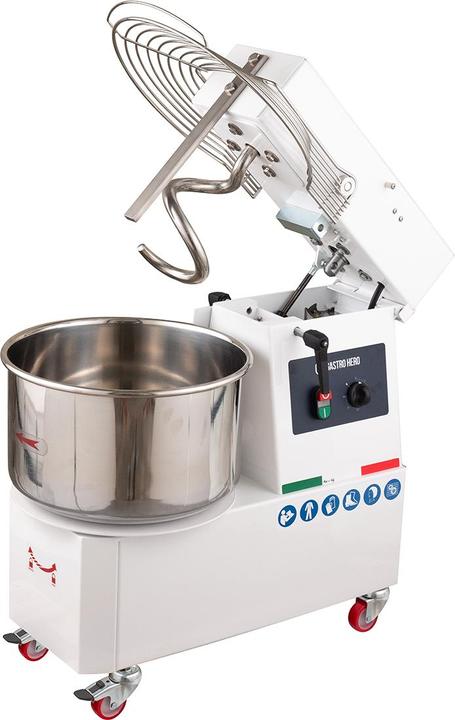 Produktbild Gastro Hero Spiral-Teigknetmaschine PROFI V mit Rollen - variabler Kopf (750 W)