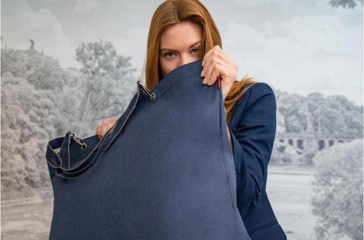 Actual product image reisenthel Bag Classic Shopper XL Herringbone Dark Blue