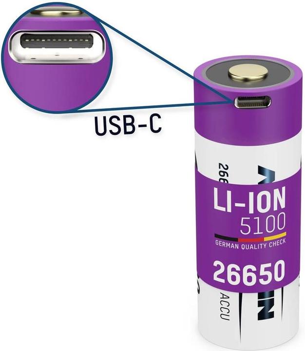 Image du produit Ansmann Type-C Rechargeable (1 pcs, 26650, 5100 mAh)