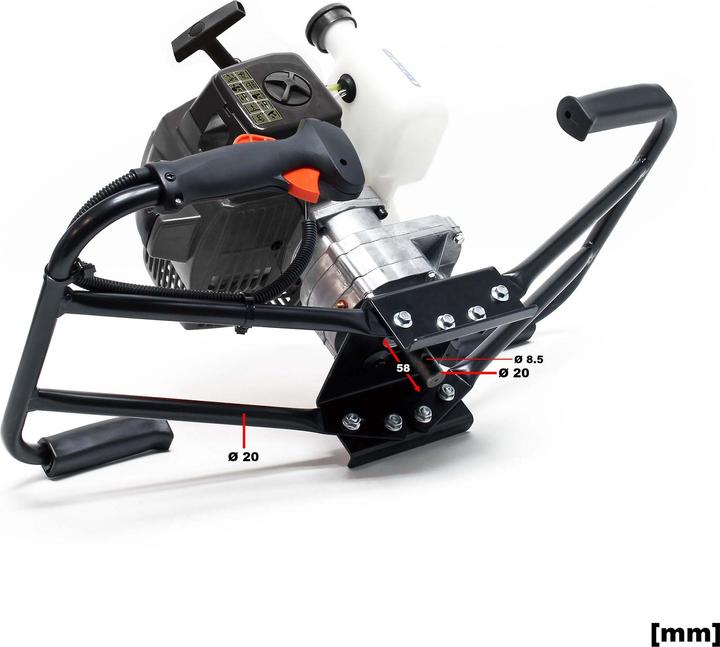 Image du produit Wiltec Tarière thermique Essence 3 CV 2,2kW 63cc Usage pour 2 personnes Perceuse Sol Foreuse à moteur