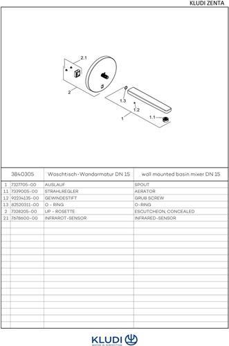 Produktbild Kludi Waschtischarmatur ZENTA E DN 15 el. 6 V Lithium Bat Ausl. 240mm ch