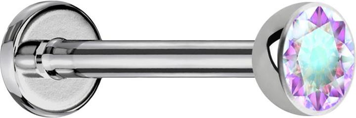 Actual product image Star Piercing Micro labret silver with hemisphere crystal multicolour (Titanium G23, without brass)