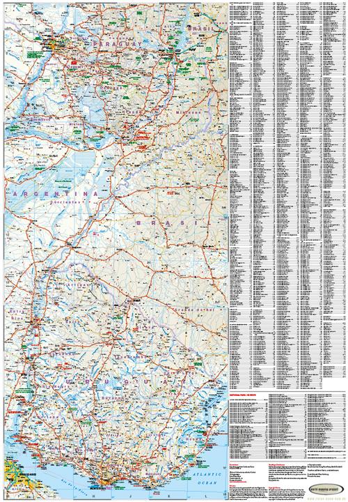 Actual product image Map of Uruguay, Paraguay (1:1,200,000)