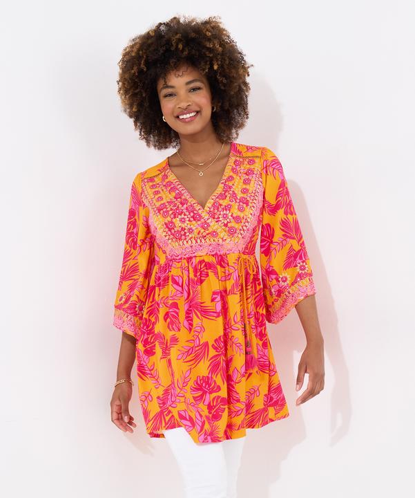 Produktbild Joe Browns Embroidered Neckline Vibrant Print Tunic Dress (44)