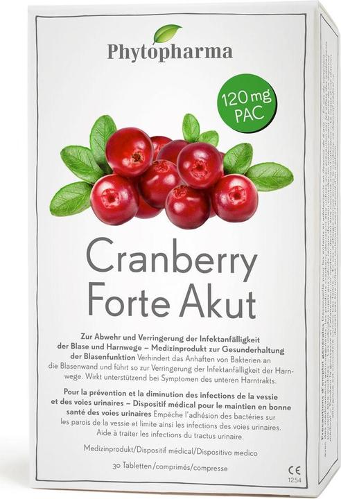 Produktbild Phytopharma Cranberry FORTE akut 120mg (30 Stück, Tabletten, 45 g)