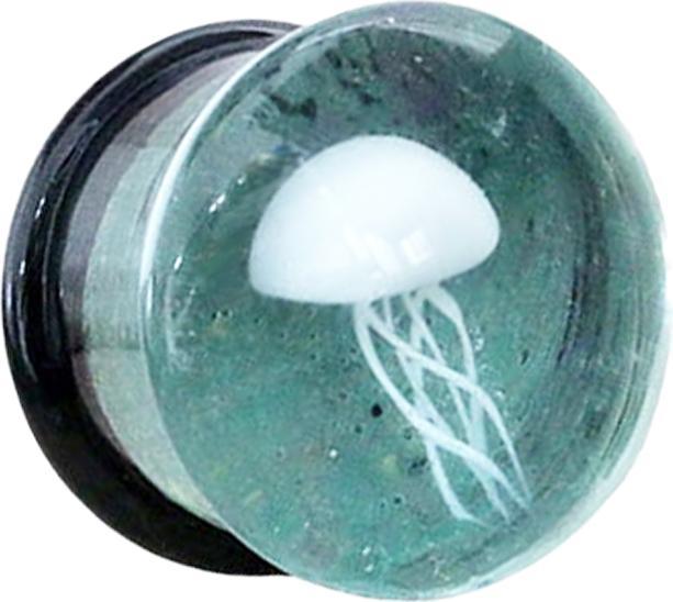 Produktbild Star Piercing Flared Plug Qualle aus Glas mit O-Ring (Glas, ohne Messing)
