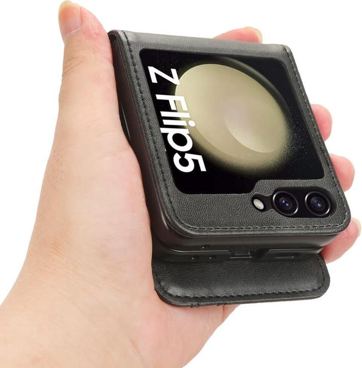 Produktbild Cover-Discount Galaxy Z Flip5 - Etui Hülle mit Kartenfächer schwarz (Samsung Galaxy Z Flip5)