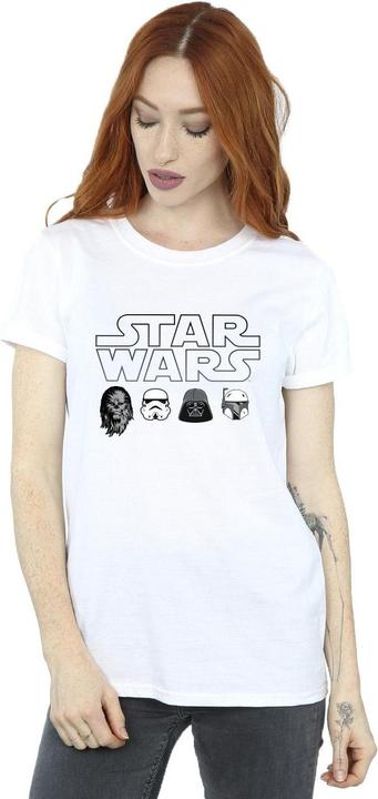 Actual product image Star Wars Womens/Ladies Character Heads Cotton Boyfriend T-Shirt (4XL)