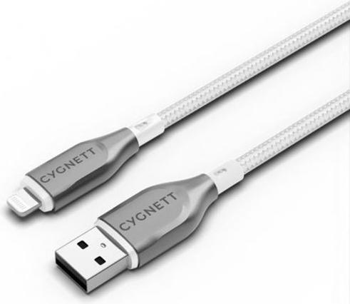 Image du produit Cygnett Câble blindé Lightning vers USB-A, blanc, 2 m (2 m, USB 1.0)