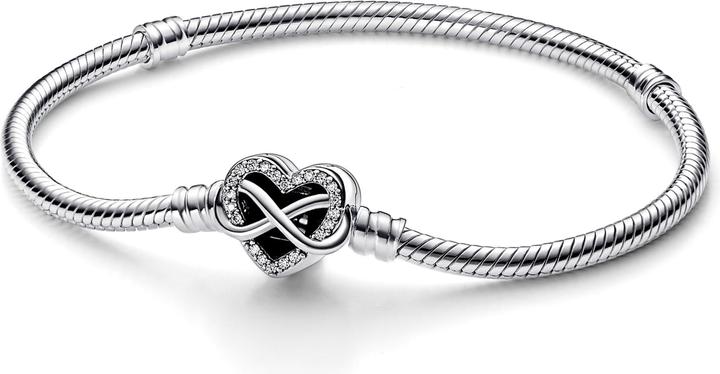 Pandora Moments Schlangen Gliederarmband mit Funklendem Unendlichkeits Herzverschluss