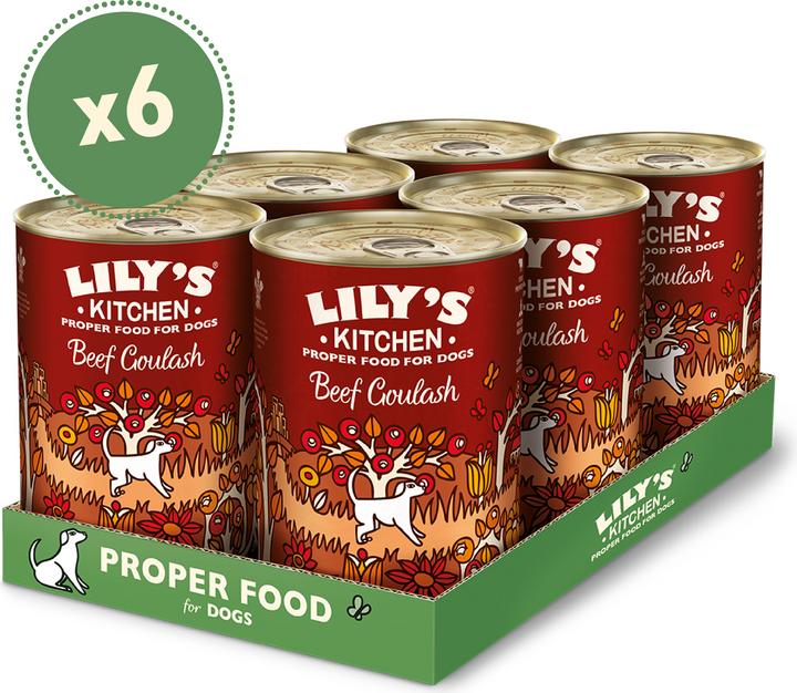 Image du produit Lily's Kitchen Nourriture humide goulasch de boeuf, 6 x 400g (Adulte, 6 pcs, 2760 g)