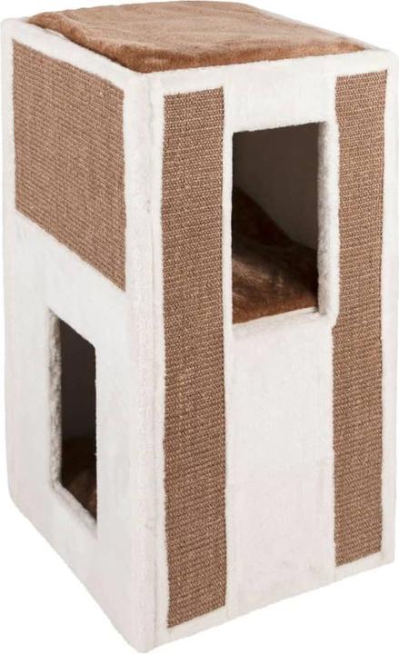 Actual product image Kerbl Scratching bin Galina, 40x40x78cm, white (78 cm, White, Brown)
