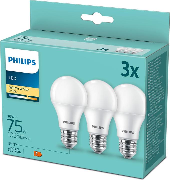 Produktbild Philips Birne (E27, 10 W, 1055 lm, 3 x, F)