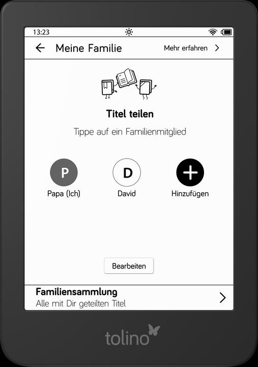 Produktbild tolino shine 4 (6", 16 GB, Blau, Schwarz)