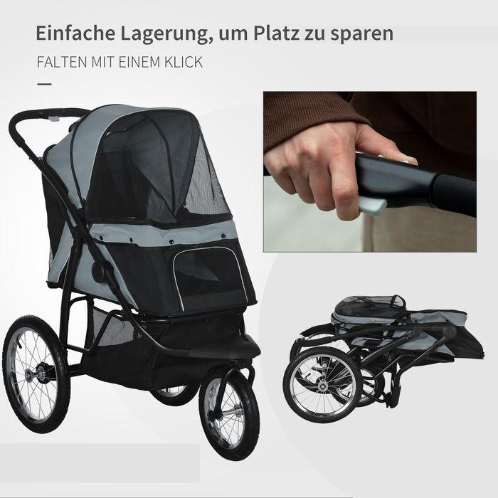 Immagine prodotto Swisshandel24 Passeggino per cani, passeggino per gatti con catarifrangenti, pieghevole con cestino portaoggetti (Cane, Gatto, Riflettori, Pieghevole)