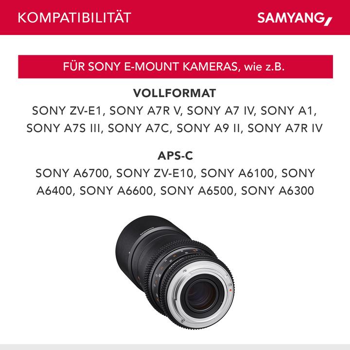 Produktbild Samyang 100mm T3.1 Sony E-Mount (Sony E, Vollformat)