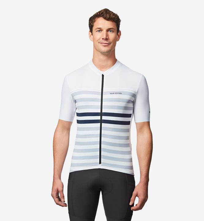 Van rysel Rennrad Fahrradtrikot Sommer kurzarm Herren Slimfit Endurance 2 weiss/blau